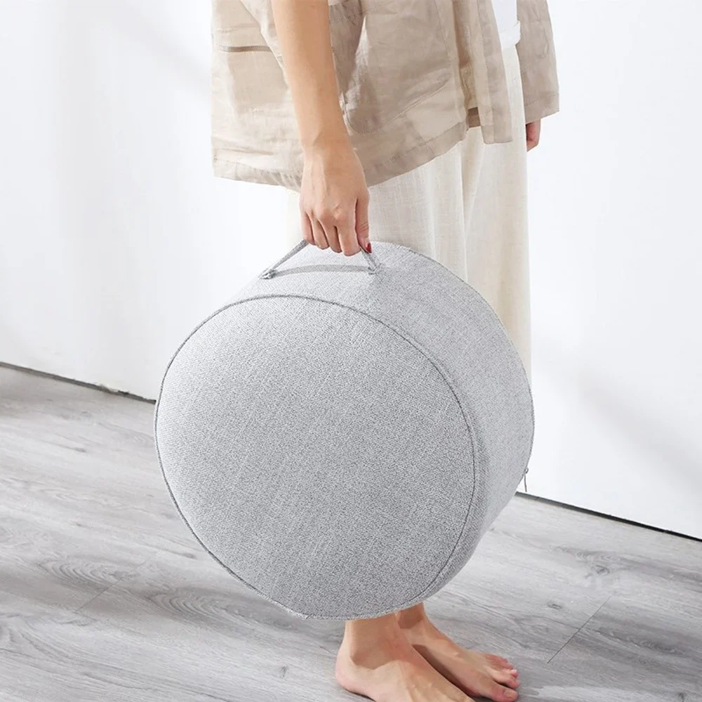 Linen Meditation Cushion Round Tatami Cushions Removable Thickening Sponge Floor Seat Pad Japanese Style Futon Home Decor 3