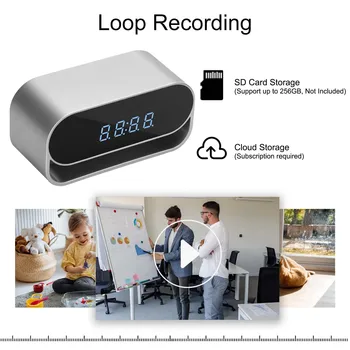 4K HD Camera Clock - Covert Surveillance Camera with WiFi, Night Vision, Motion Detection, Remote View, Recording, App, Battery 5