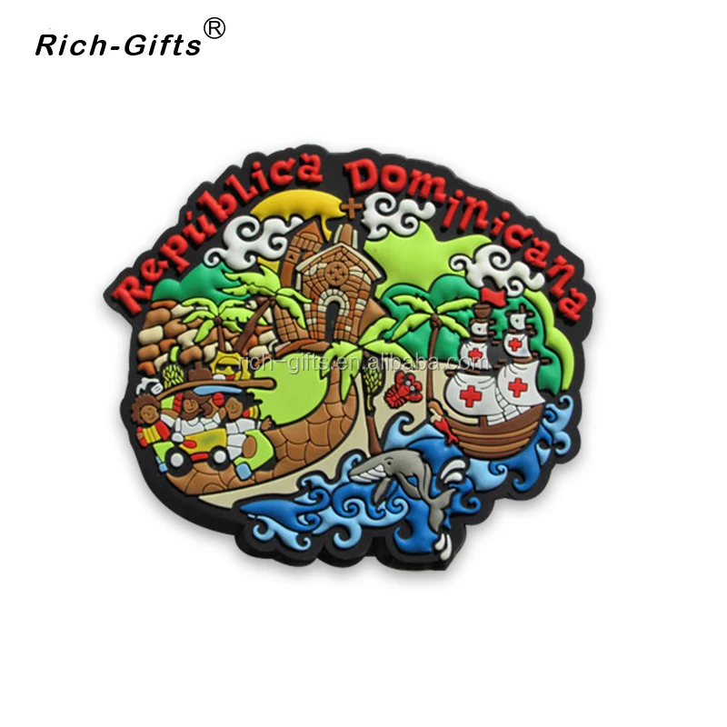 

Personalized personalized Custom cartoon 3D soft Rubber fridge magnet for Dominica