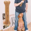 8 Inch Cowhide Bone Non-Toxic Creative Leather Chew Bone Anti-bite Puppy Teething Toys Indestructible for Small Medium Large Dog 1