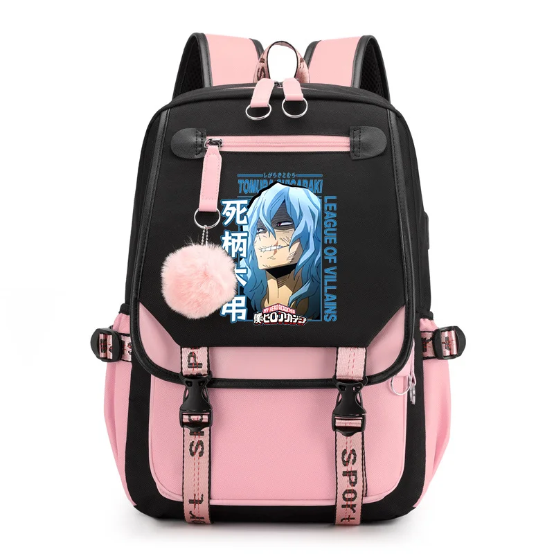 New Hot Shigaraki Tomura Backpacks Teenage Street Cool Anime Backpacks High Quality USB Zipper Backpacks School Backpacks 6