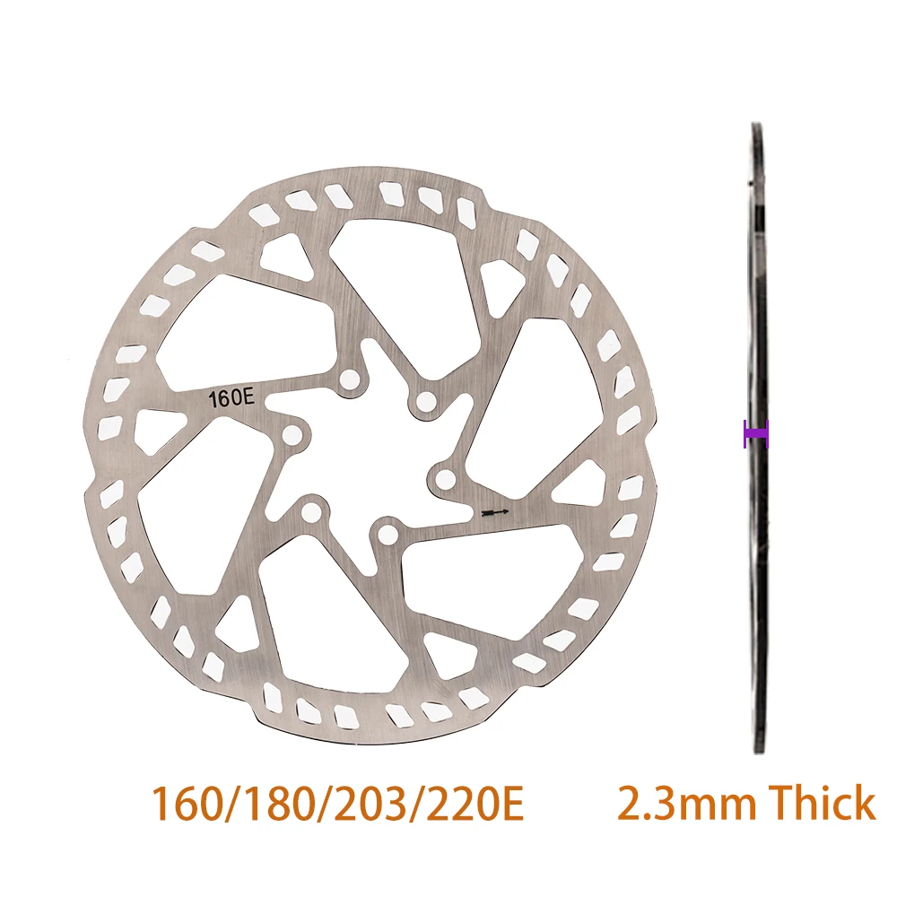 ZTTO Disc Brake Rotor Bicycle, 220mm E Bike Motor Hydraulic Brake Rotor 140mm 160mm 180mm 203mm 2.3mm Thick 6 Bolt Stainless Steel - Image 2