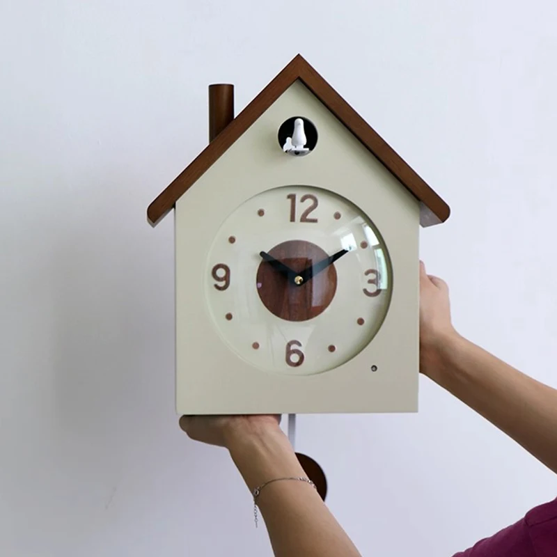 Description Picture 4 of itemSolid Wood Wall Clock Creative Cuckoo Living Room Decoration Clocks Modern Elegant Design Wall Clock Nordic Accessories Clocks