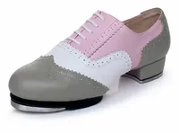 Baroco Style Cowhide Vintage Tap Shoes For Adult Children Jazz Flamenco Dancing Shoe Women's Clogging Tap Dance Shoes Size 26-46 2