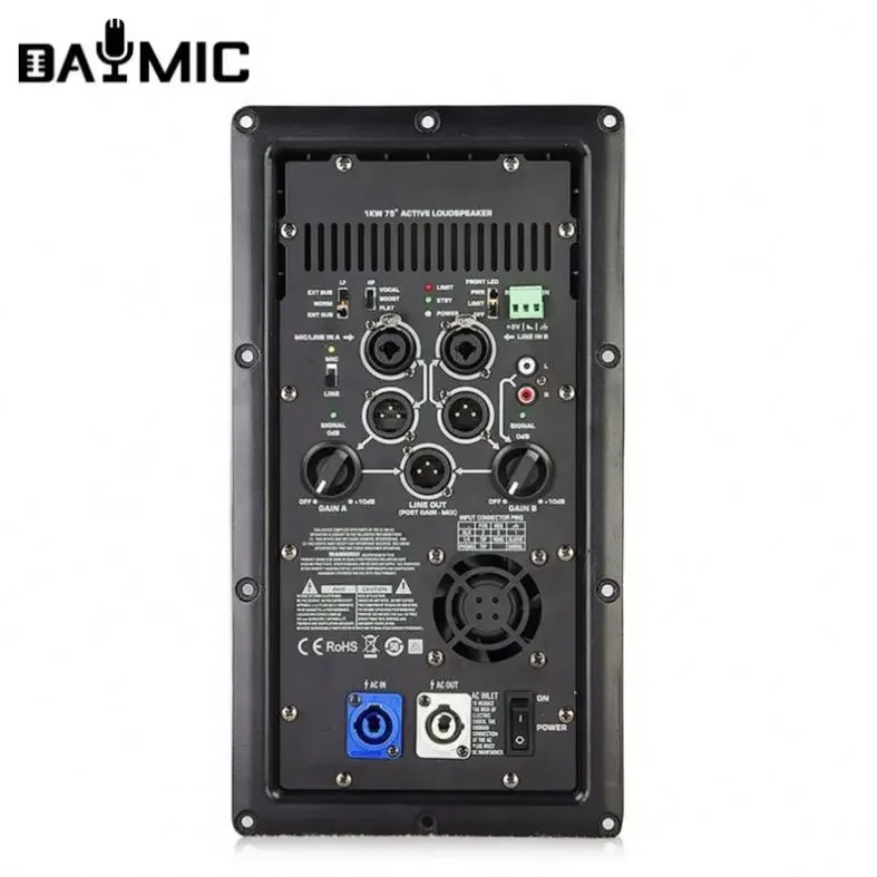 Professional Class D 1000W Power Amplifier With 12 Inch Speaker Active Full-Range Speakers