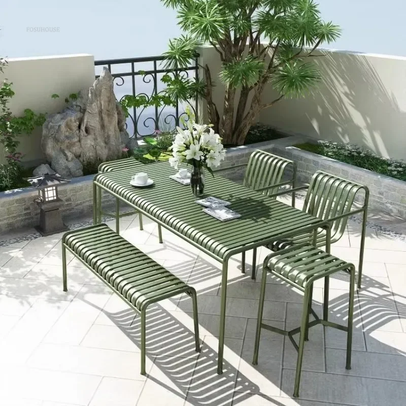 Portable Camping Chair Outdoor Restaurant Furniture Garden Chairs Wrought Iron Household Hotel Living Room Chair