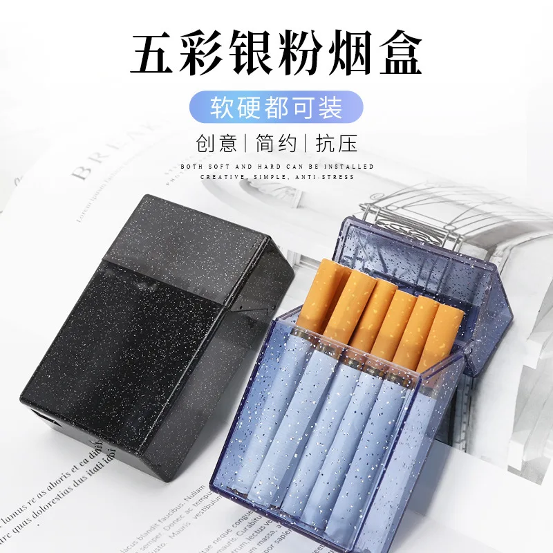 1pcs Plastic Clear Colour Cigarette Case Women Portable Transparent Cigarettes Storage Box Fits Smoking Enthusiasts Storage Boxs 6