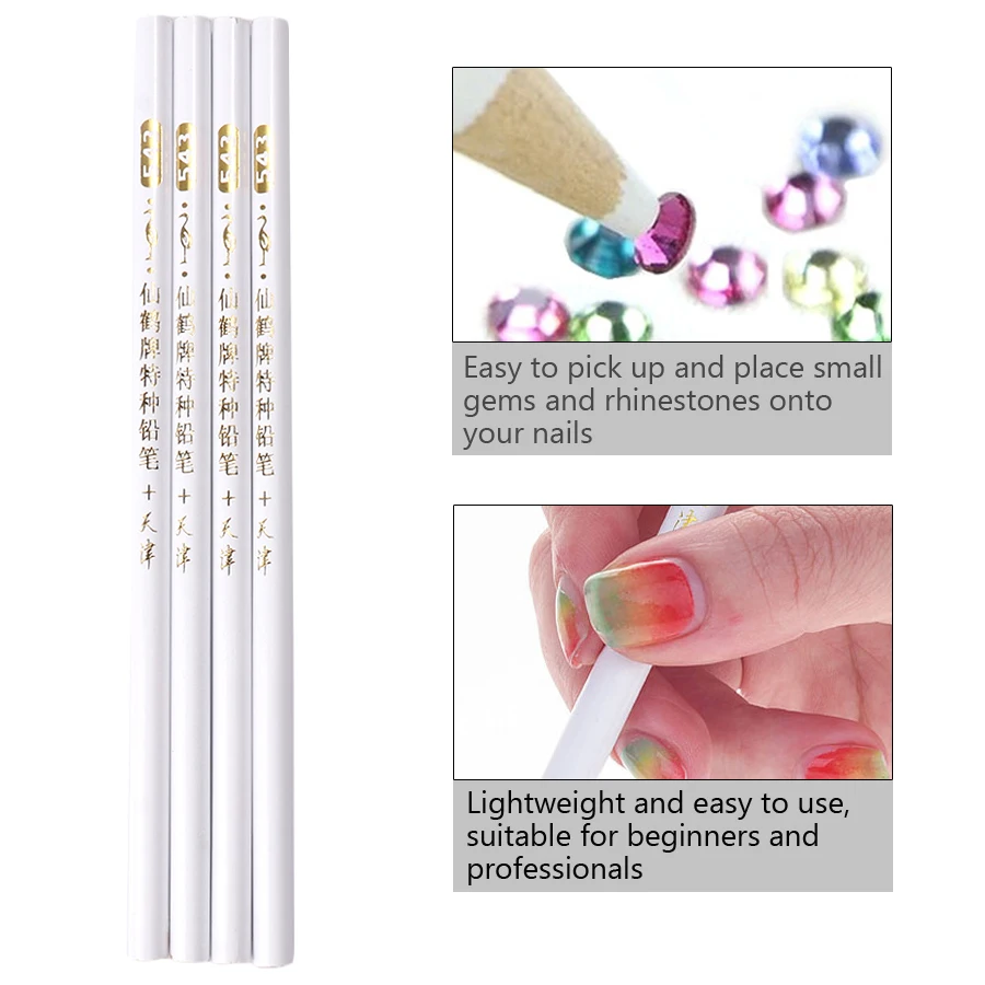 12Pcs Rhinestone Picker Wax Pen Set, Nail Dotting Pen Self Adhesive Picker Pencil Gem Pick up Tool with Bead Sorting Tray 3