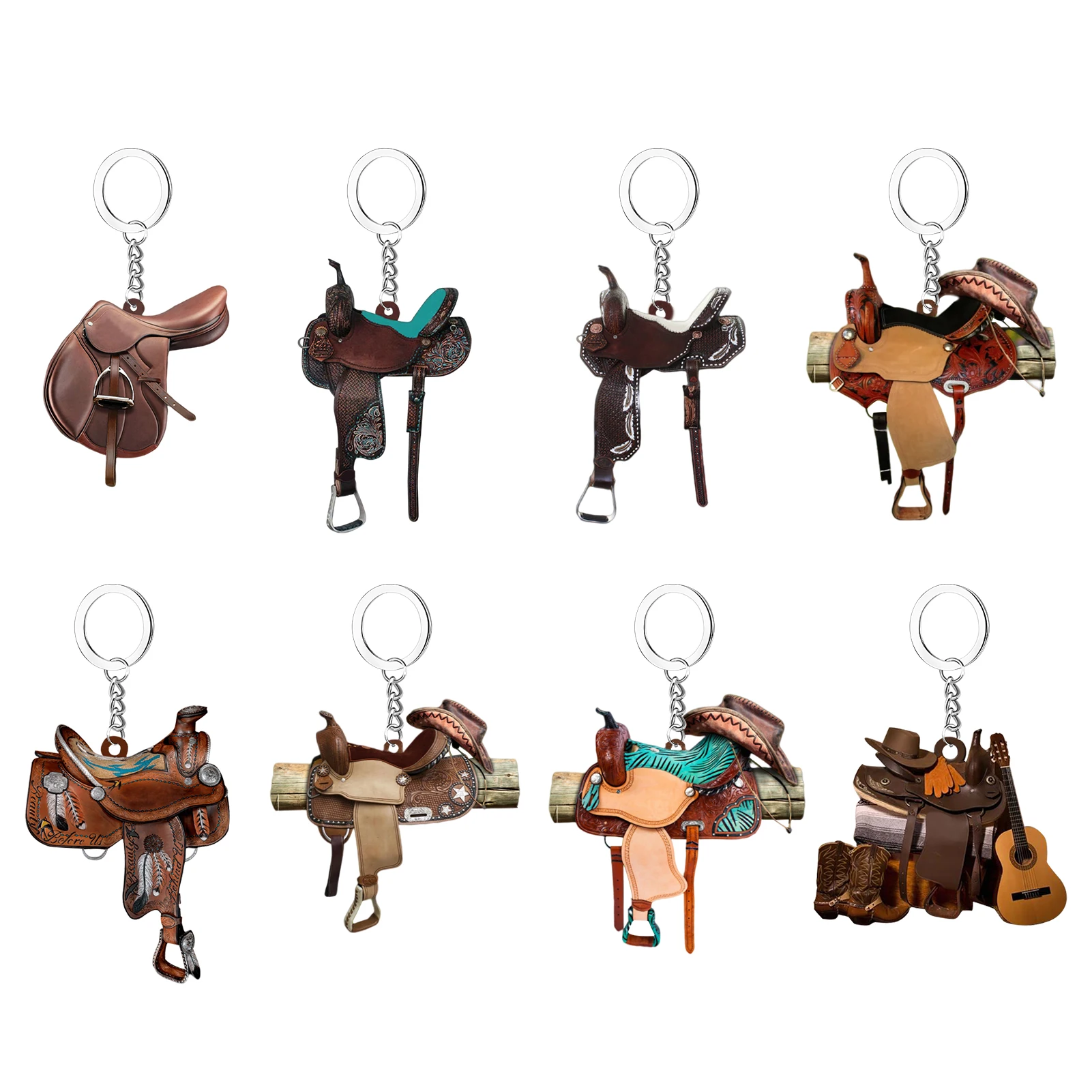 1PC Doppel Seite Acryl Sattel Anhänger Für Pferde Liebhaber Westlichen  Cowboys Wohnkultur Auto Rückspiegel Ornament Keychain - AliExpress