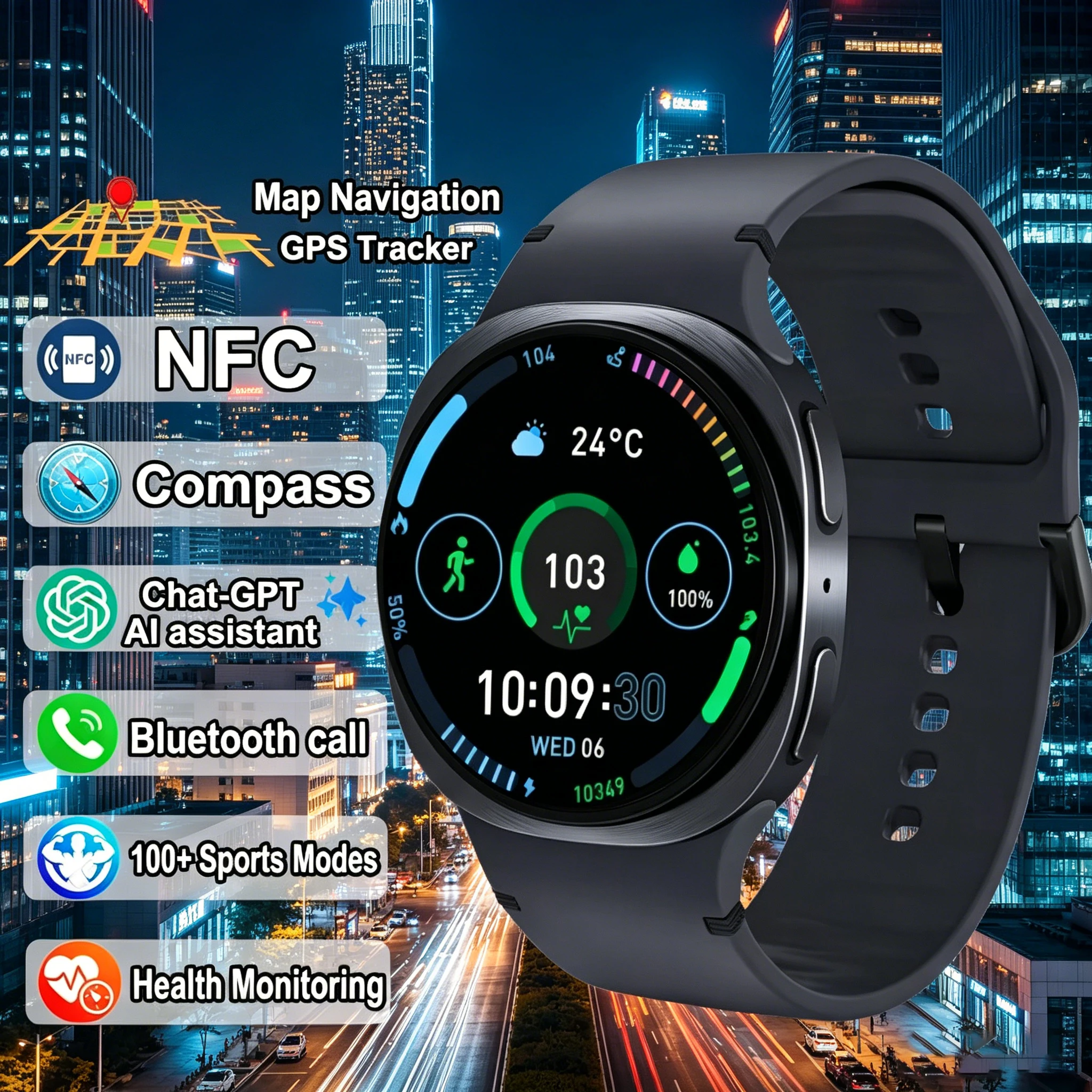 2026 Watch 8 Mini New GPS Track Smart Watch Men Women Map Navigation Heart Rate BT Call IP68 Waterproof Compass Sport Smartwatch 1