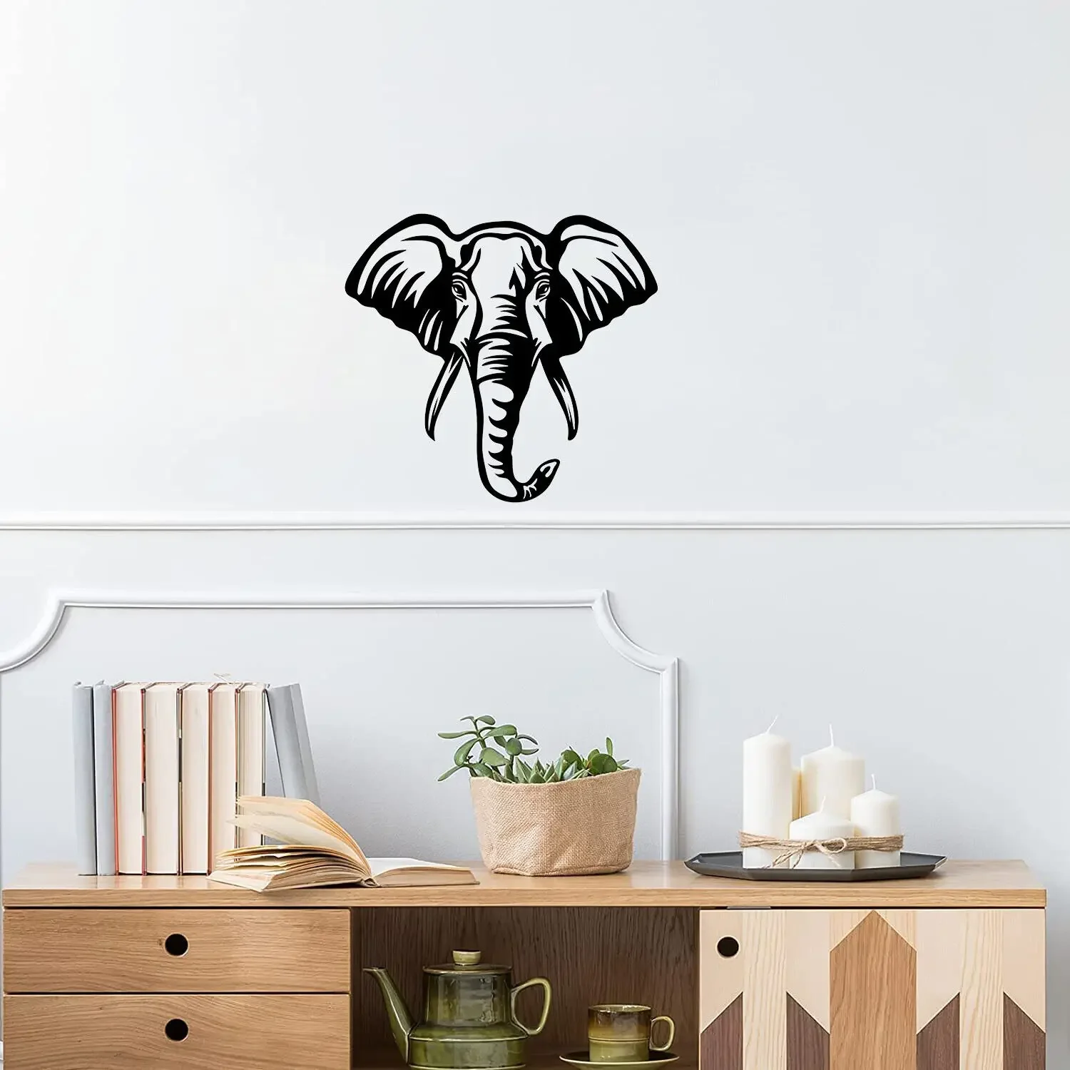 

Elephant Animal Silhouette Wall Decor | Elephant Head Wall Sign Metal Wall Art