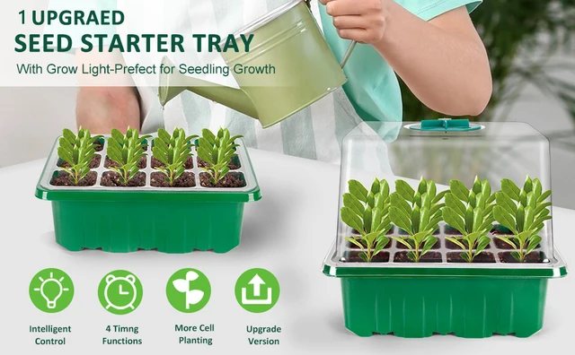 Kit Serra Miniature MOYKSRR - 10 Vassoi Con Cupole, Per Germinazione Semi E Talee