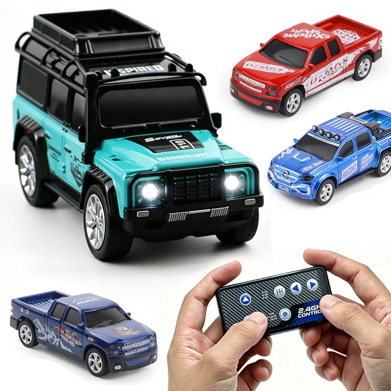 Mini Alloy RC Car with Lights - Portable, 60-Minute Playtime, Perfect Gift