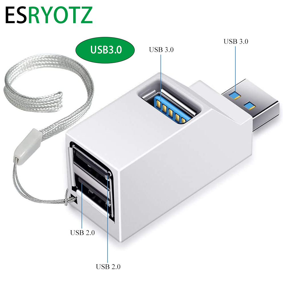 USB3.0 HUB Adapter Extender Mini Splitter Box1to3Ports High Speed USB2.0For PC Laptop U Disk Card Reader