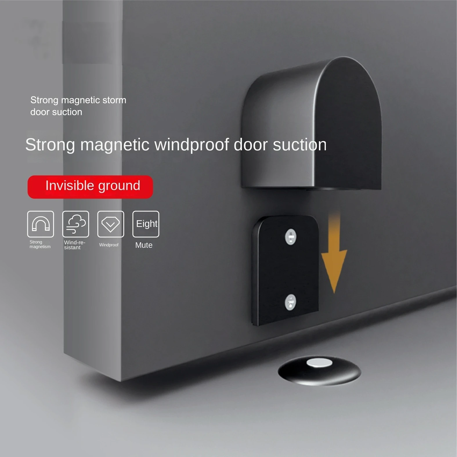 

Невидимая дверная всасывающая прочная Магнитная ветрозащитная Бесшумная дверная Пробка для пола в ванной комнате Магнитная всасывающая дверная пробка против столкновений