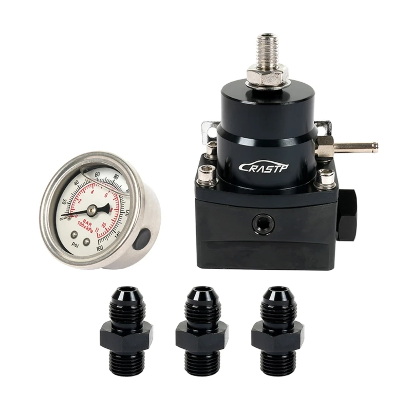 

Universal Aluminum Car Pressure Regulator Gauge with AN6 Fittings Drop Shipping