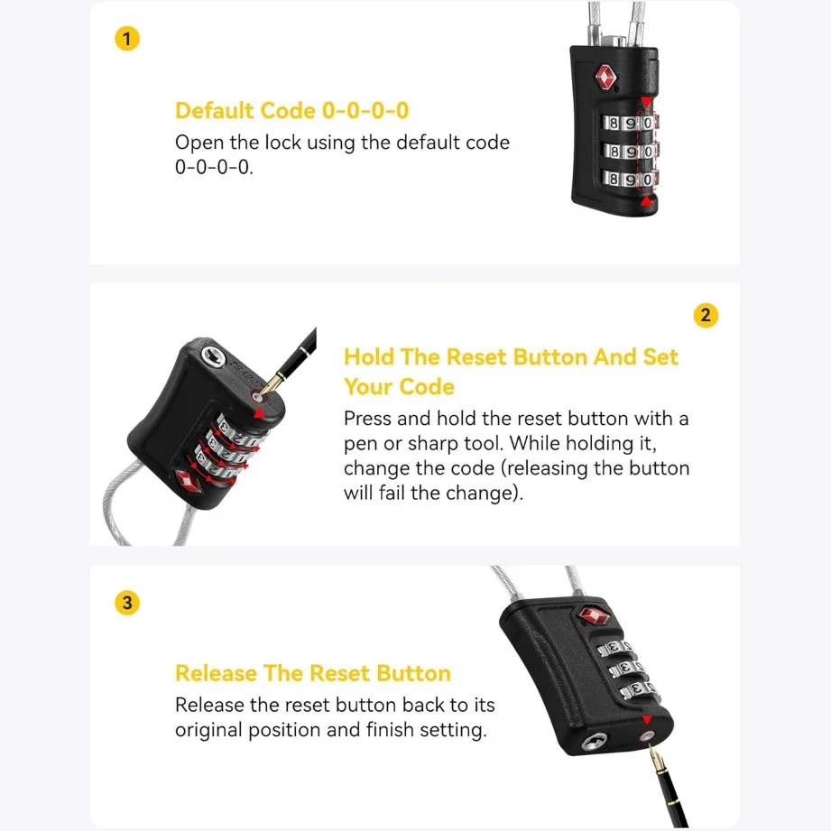 TSA 3-Digit Luggage Locks 6