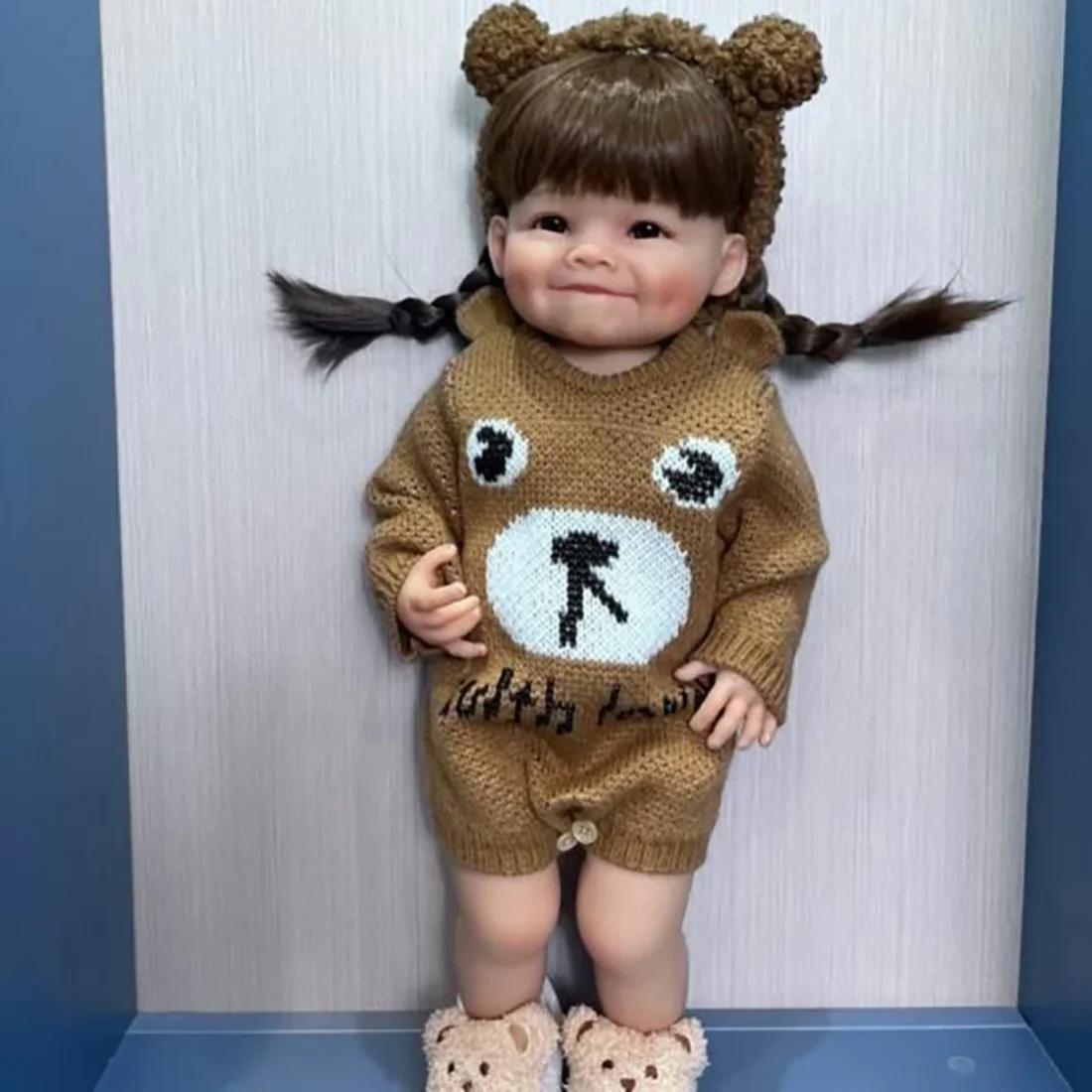 55Cm Full Body Silicone Baby Doll Smile Face Raya Reborn Toddler Girl Doll Già Finito Bambola Dipinta Giocattoli Regalo Di Natale