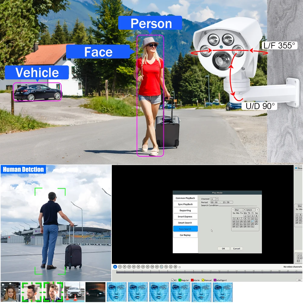 AI ΰ    ִ ߿ IP  ī޶,  ƿƮ , 6MP 8MP PoE PTZ ī޶, 5X 10X  , 5  50mm 