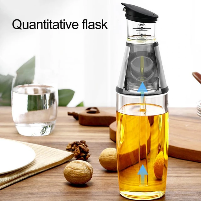 250/500ml Oil Dispenser Bottle With Measuring Oil Bottle Press Button No  Odor No Back-flow Cooking Vinegar Container For Kitchen - Herb & Spice  Tools - AliExpress