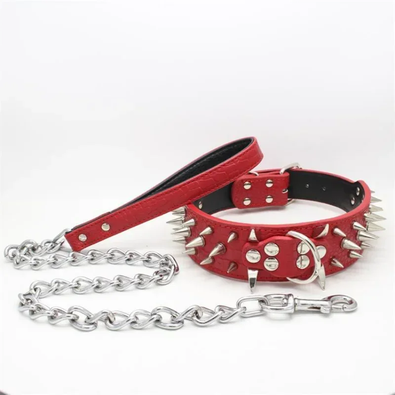 

Dog Bu Shepherd Anti-bite Wide Big 2" Quality Rottweiler High Pitbull Rivet Collar s Mastiff German Leather