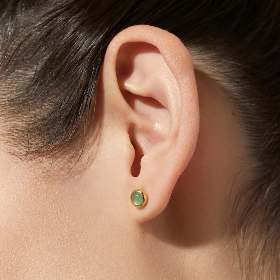 

Серьги из натурального камня 14K, реальное золото, зеленая фотография