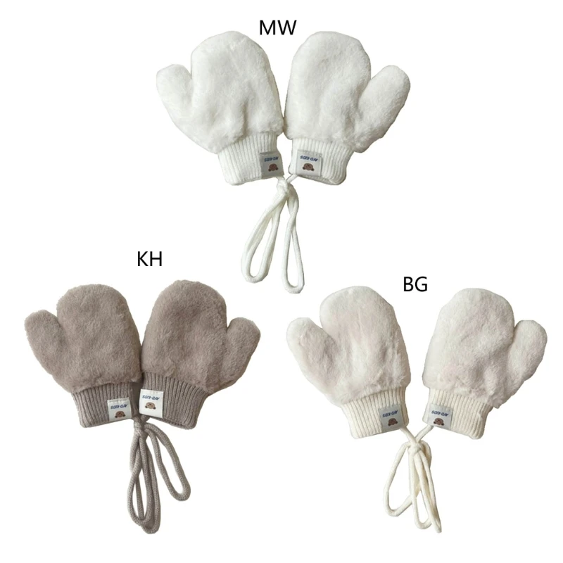 

Lovely Neck Strap Winter Gloves Soft Infant Fingerless Gloves for Babies Durable DropShipping