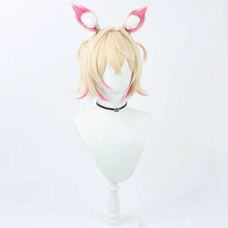 Women's Pink Hoodie Skirt Set with Wig