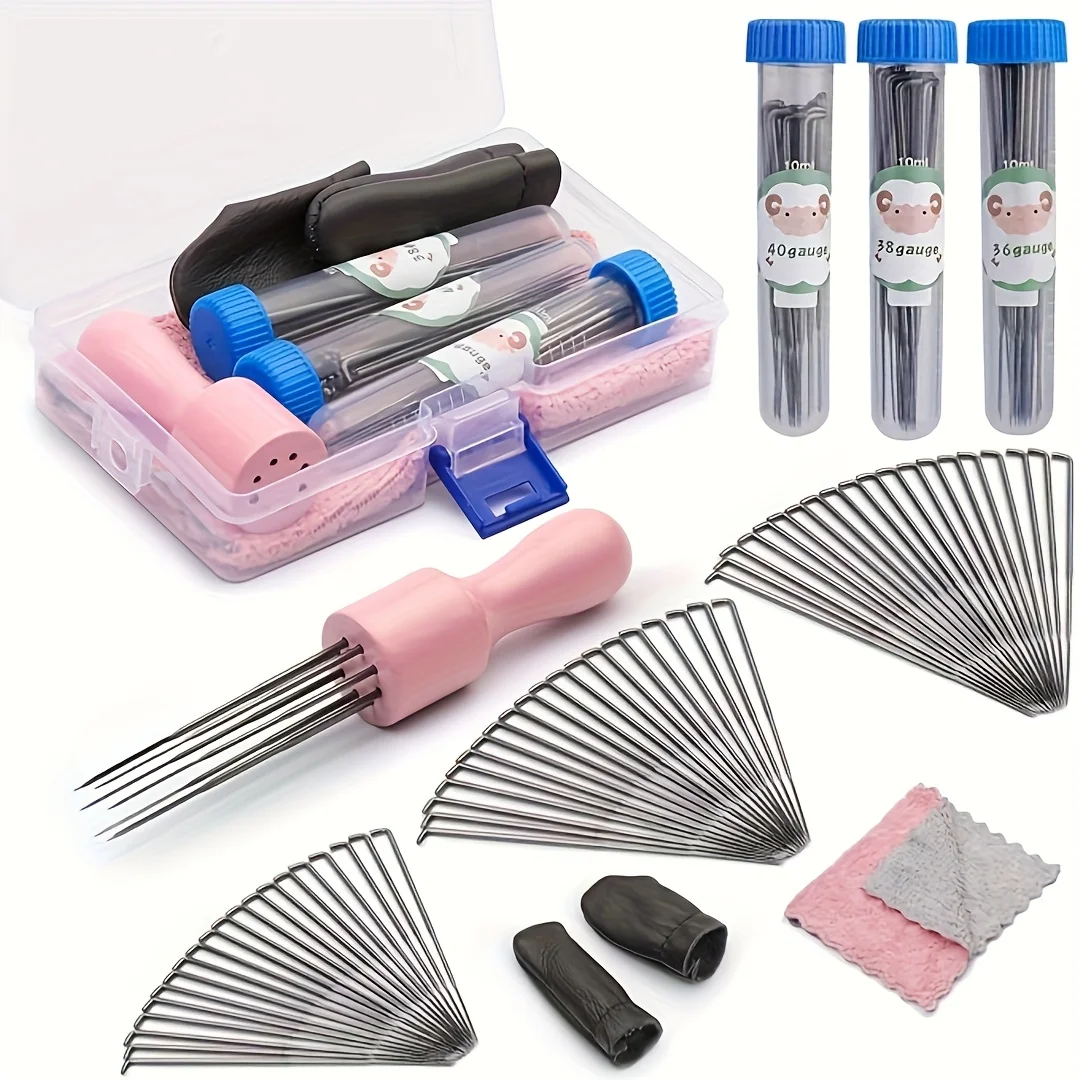 Wool Felting Needles Kit Wood Handle Felting Needles Pack Wool Felt DIY Craft Tool For Handmade Doll Making Tools Set wool felting needles