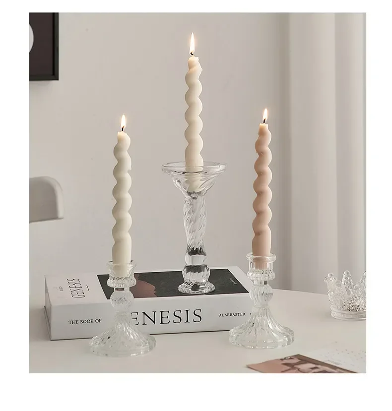 Classical Style Long Spiral Pillar Low Temperature Candles