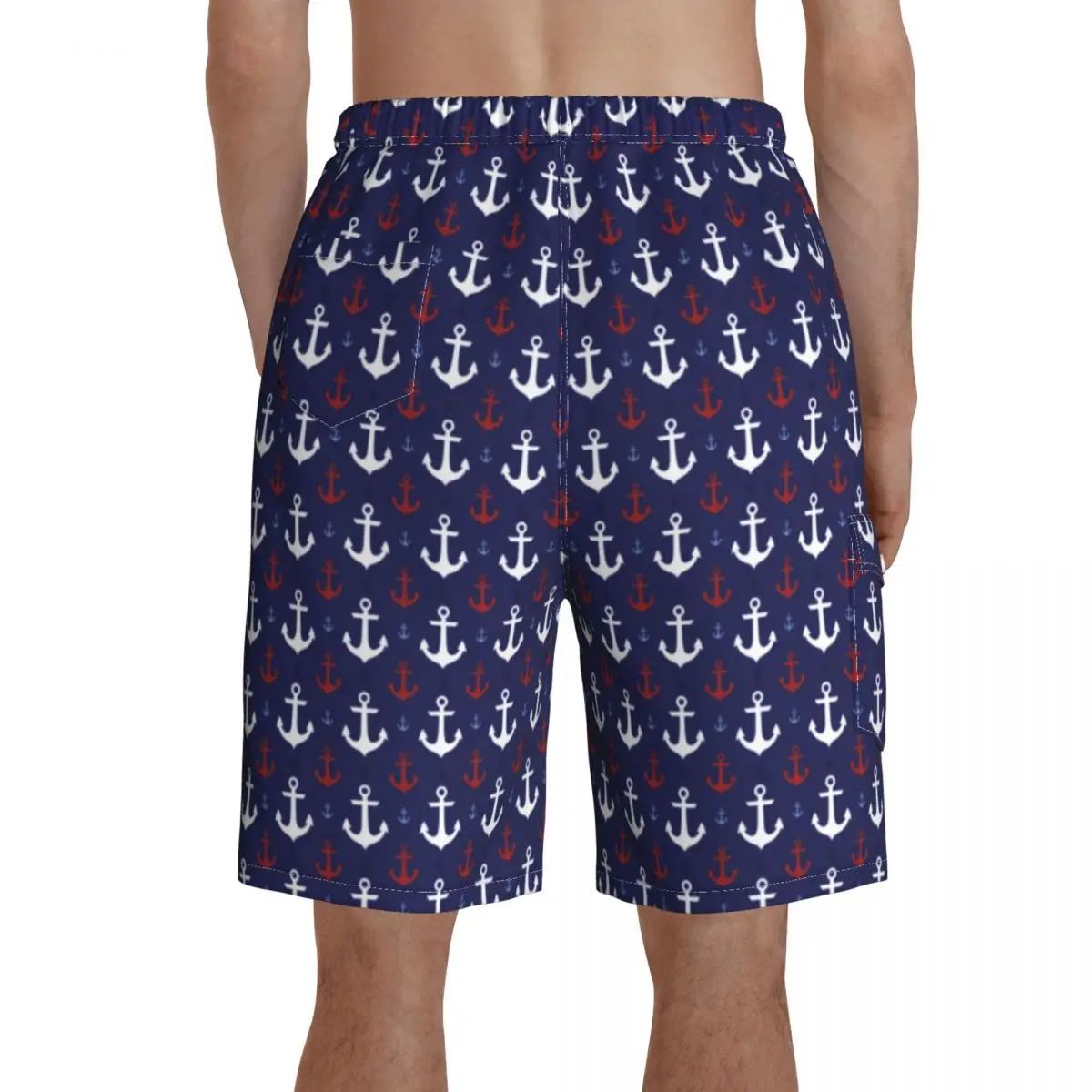 Pantalones cortos náuticos para Shorts de playa con estampado de anclas, traje de baño de talla grande, regalo de cumpleaños| | -