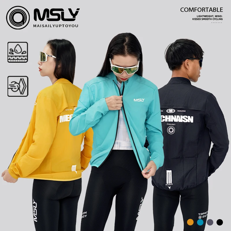 MSLY 2026 긴팔 사이클링 재킷, 봄과 가을용 방풍 및 통기성 로드 바이크 ..