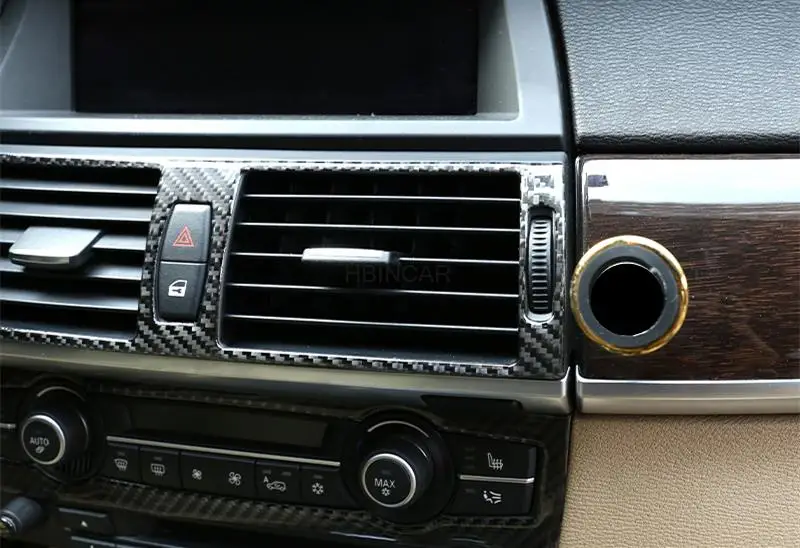 For BMW X5 X6 2008-2013 Central control air conditioner out of trend decoration interior soft carbon fiber modified 