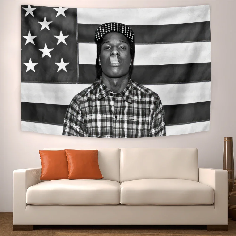 Tapestry Decor Asap Rockys Flag Rakim Mayers Smoking Wall Hanging Ablum Posters Decor Meme Tapestry Room Decor Aesthetic