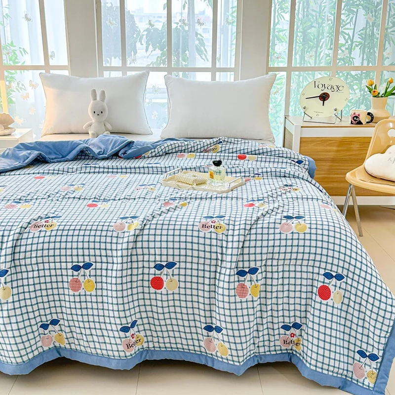 1pc Printed Thin Duvet Simple Style Quilts for Summer Soft Bedspread Adults Kids Room Comforter edredones (No Pillowcase)