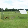 Large Chicken Coop, Flat-roof Walk-in Poultry Chicken Hen cage, Rabbits Duck Cages with Waterproof and Anti-Ultraviolet 6