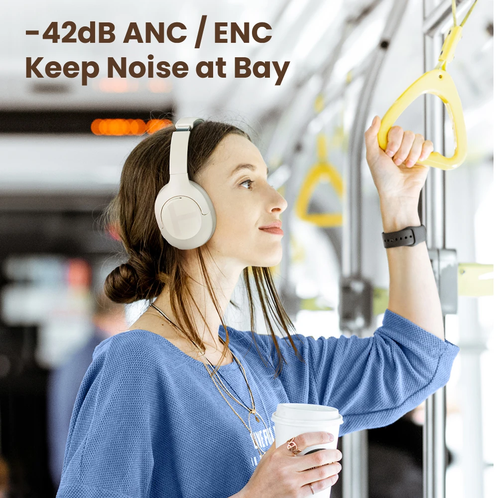Haylou S35 Anc Auscultadores sem Fio Bluetooth 42db Anc Enc Over-ear Auscultadores Cancelamento de Ruído 60h Playtime Auscultadores Homens Mulheres - Image 2