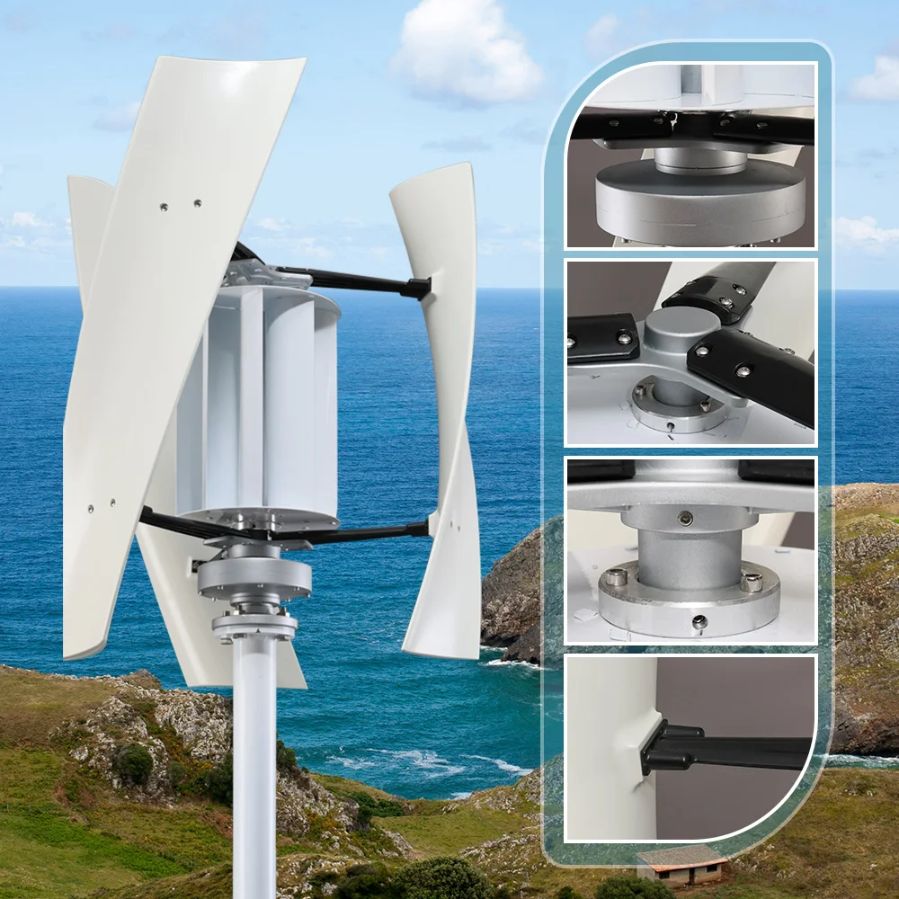 5KW Windmill Wind Generator Turbine Power 5000w 3 Blades 12v 24v 48v With Mppt/Hybrid Charge Controller For Yacht Farm Home Use