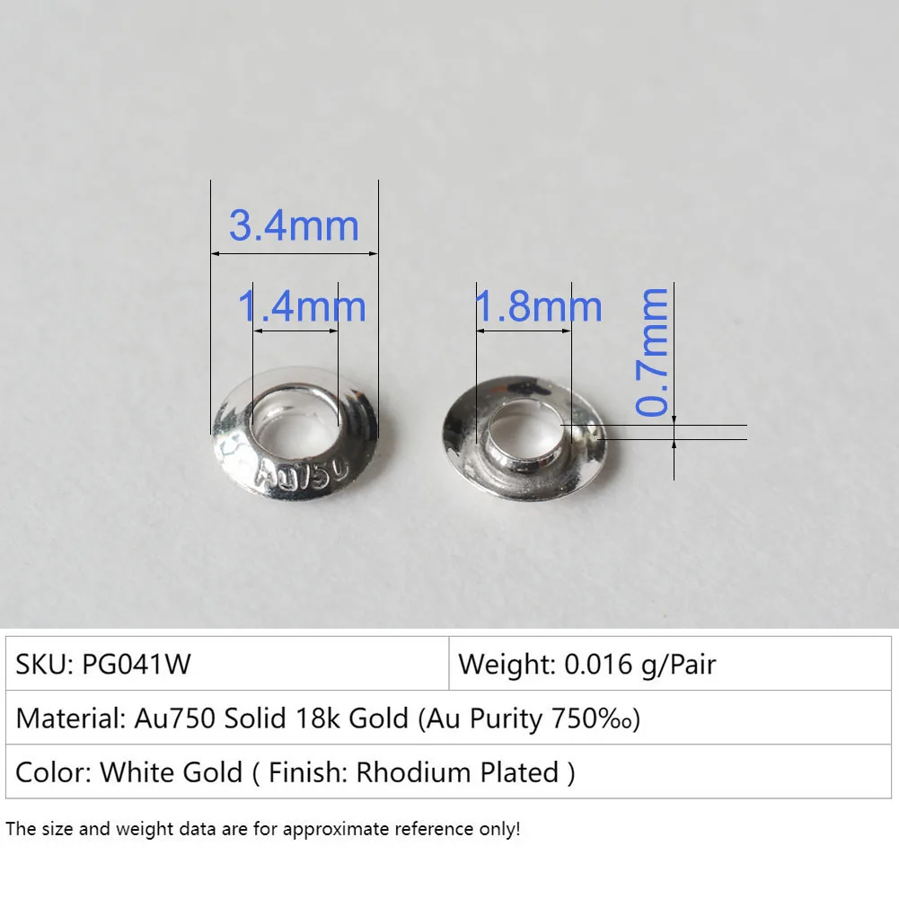 4.5mm 14k White Gold Spring Ring Clasp - Rhodium Plated, USA Made, For Necklaces & Bracelets 9 thumbnail image