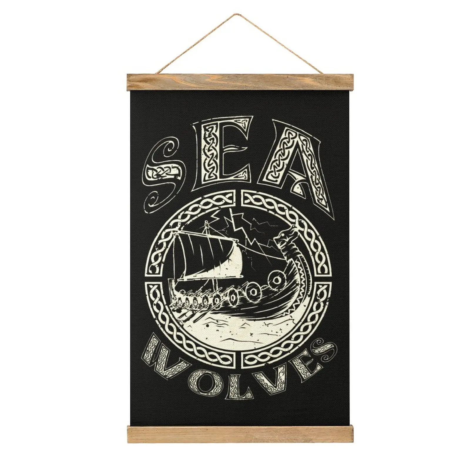 

Canvas Hanging Picture Viking Sea Wolves Vikings Graphic Vintage Graphic Painting Restaurant Wall Decoration Style Hang Picture