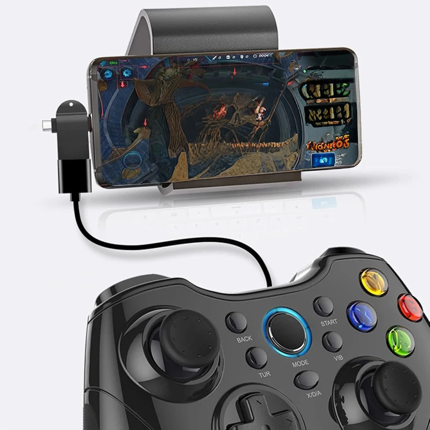 2-in-1 OTG 컨버터 타입-C-USB 3.0 어댑터 듀얼 USB 포트 고속 전송 안드로이드 스마트폰용 컴팩트 디자인