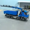 10x10 RC 1/14 Hydraulic Metal Crane Dump Truck Full Dumper Car Model Rear Axle Lifting U-shaped Bucket with Light Sound TH23566 1
