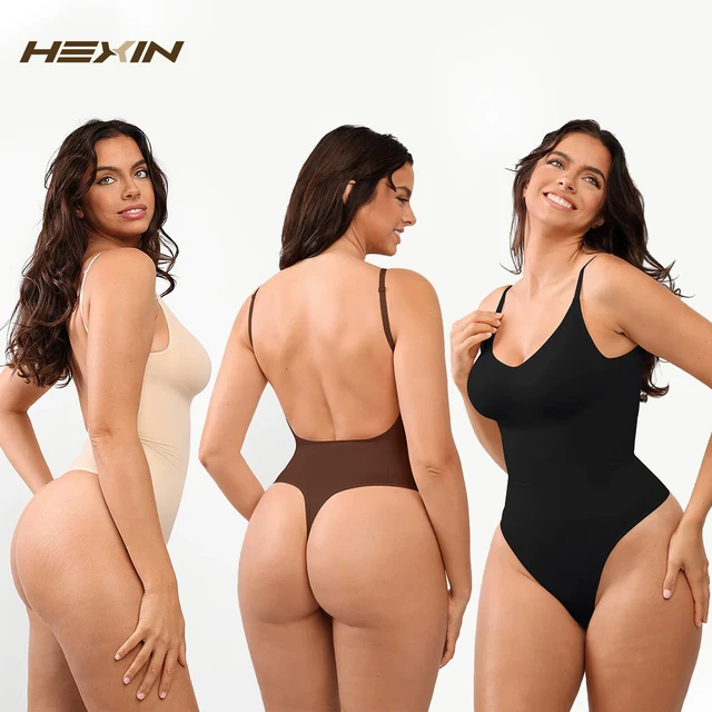 hexin Thong Low Back Seamless Bodysuit Dupes For Women Tummy