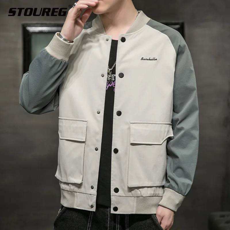

STOUREG, осенняя модная мужская куртка, Бомбер, куртки, деловая Повседневная Уличная Мужская куртка, простая ветровка, пальто