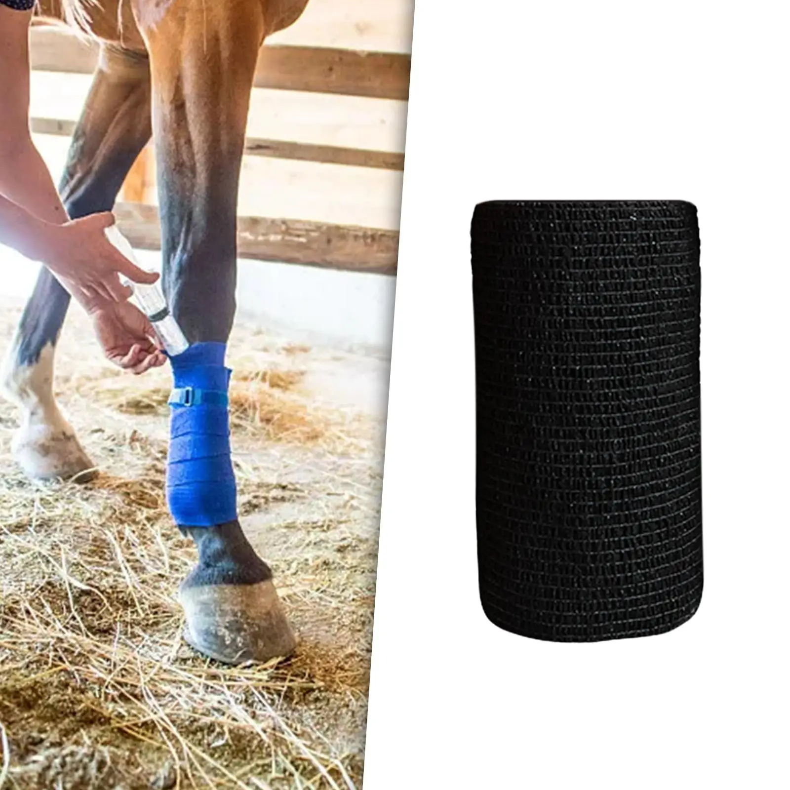 Vet Wrap for Horses 4 inch Wide Non Woven Elastic Breathable Self Adherent Wrap Horse Leg Tape for Horses Pet Cats Knee 5