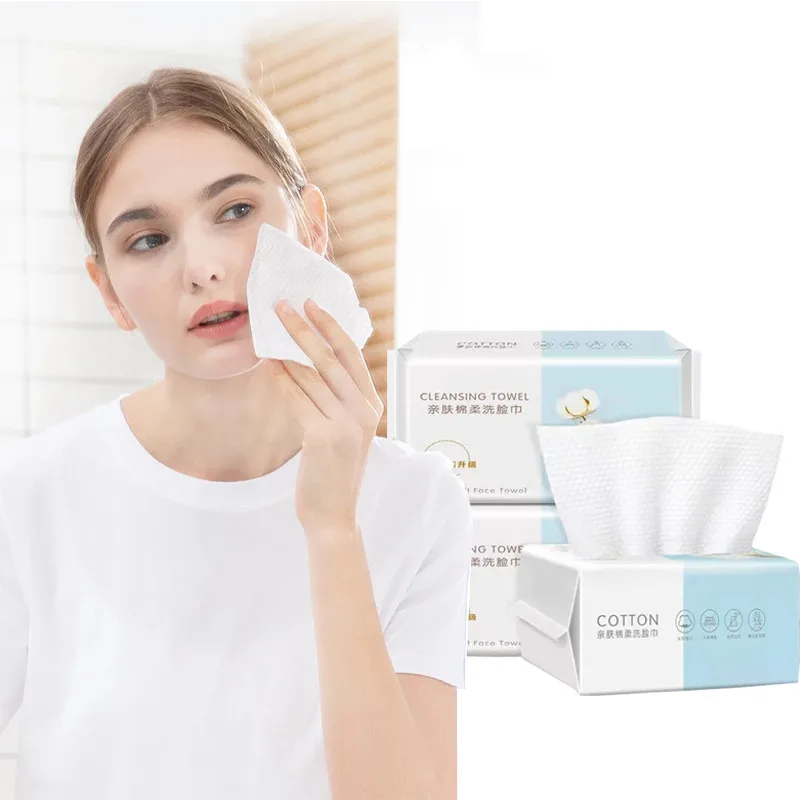 

100pcs Disposable Face Towel Soft Washcloths Facial Cleansing Cotton Tissue Wet Dry Wipes Makeup Remover Towel for Skincare