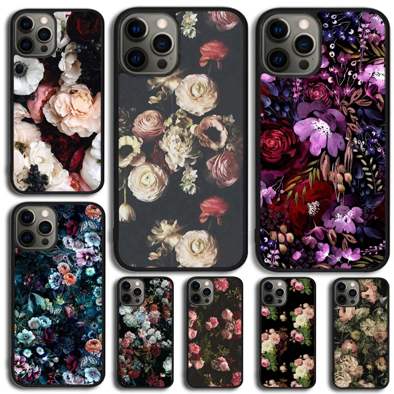 Midnight Garden Moody Florals Cover Per Telefono Per Iphone 15 14 Plus 11 12 Mini 13 Pro Max Apple 6 7 8 X Xr Xs Max