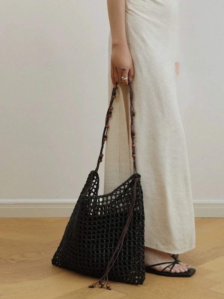 Handwoven Summer Large Capaci Beach Bag Women's oulder Bag Lazy Relaxing Feeling St Tote Bag Korean Sle Casual Handbag
