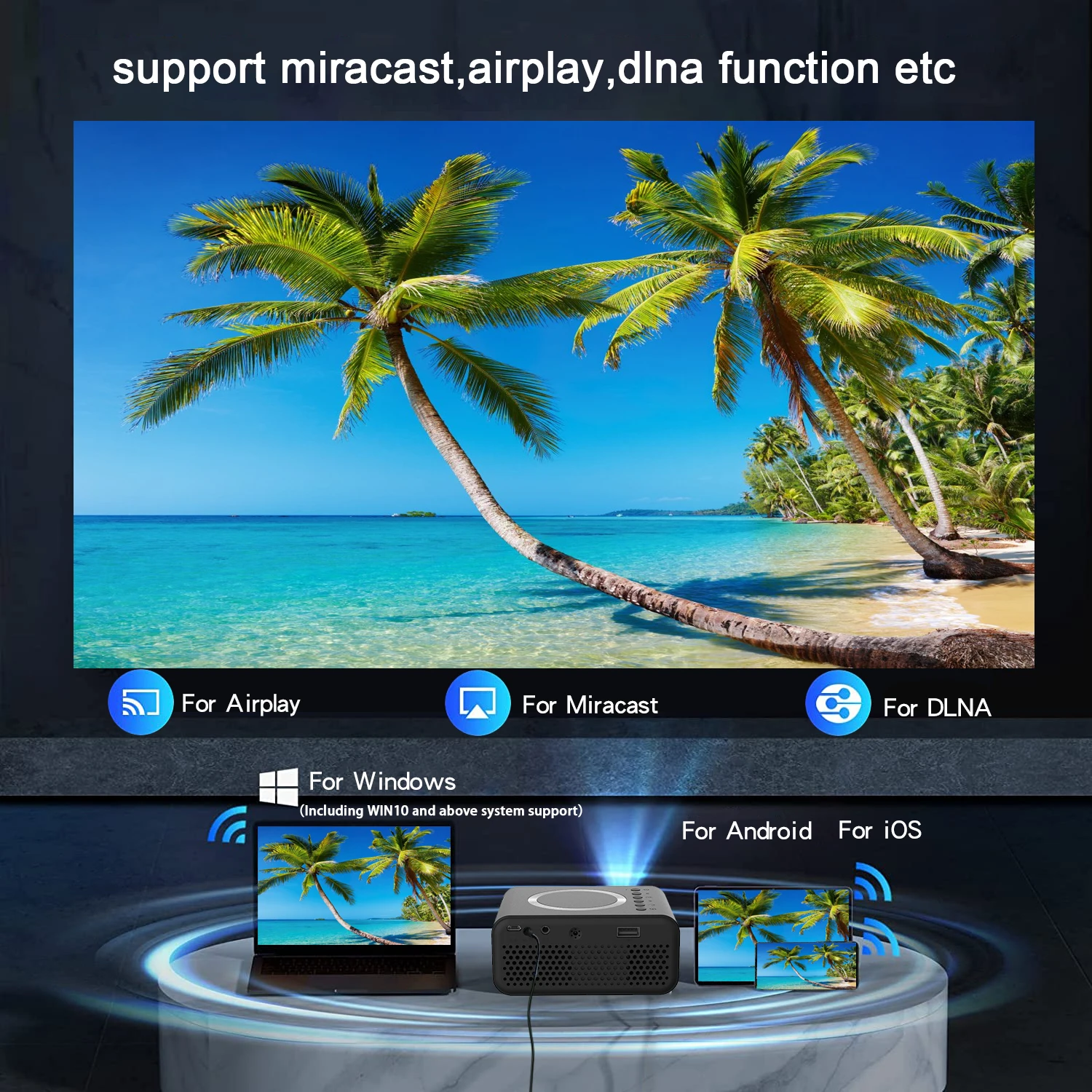 جهاز عرض صغير YT300 للمكتب التجاري والسينما المنزل...