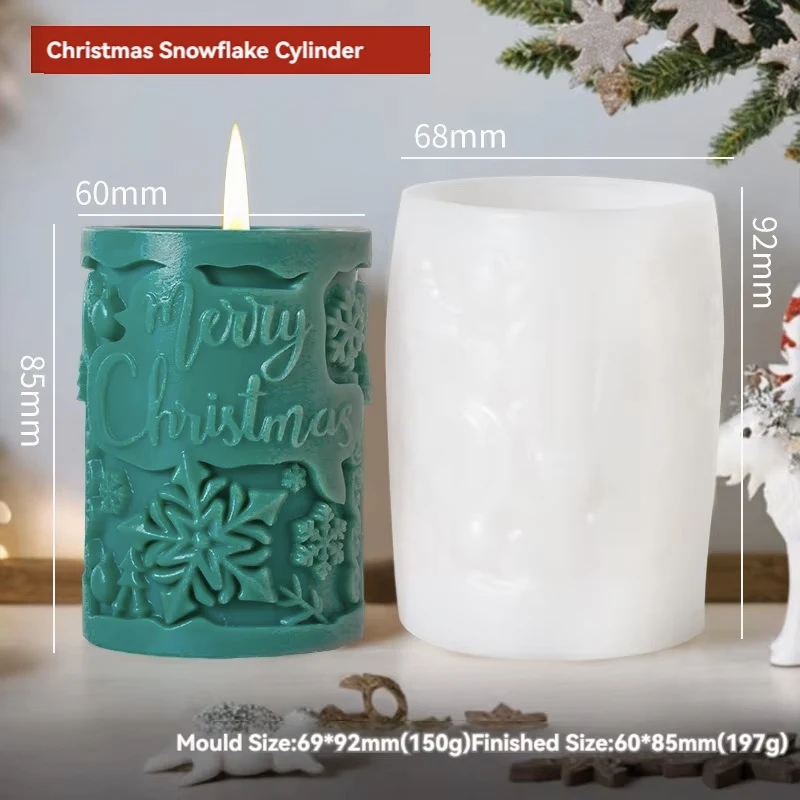 thumbnail image 1 of Molde de silicona para velas de árbol de Navidad, 3D, piñas grandes, 2024, nueva forma hecha a mano para hacer velas, 1 of 5